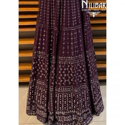 Grape Georgette Lehenga