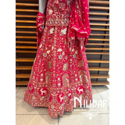 Pink Georgette Embroidered Lehenga