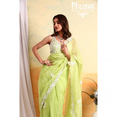 Green Organza Saree