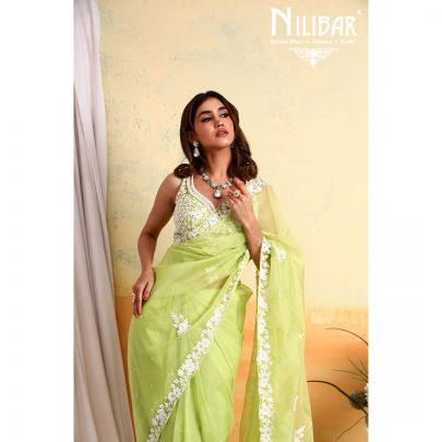 Green Organza Saree