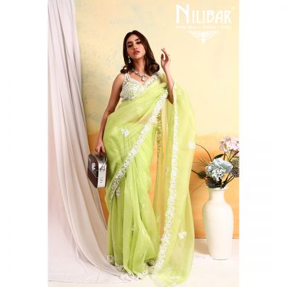 Green Organza Saree