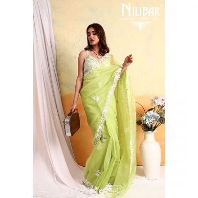 Green Organza Saree