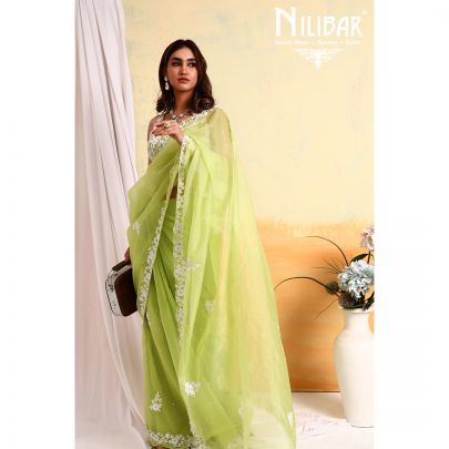 Green Organza Saree