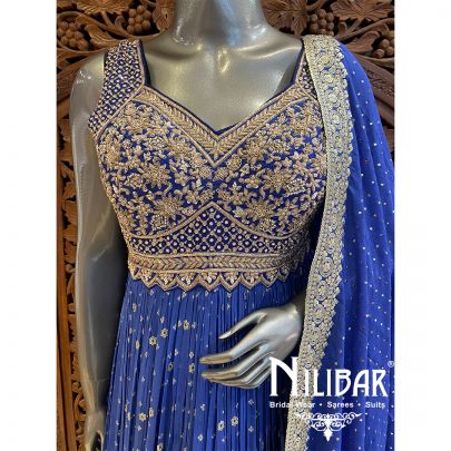 Blue Georgette Sequin Anarkali