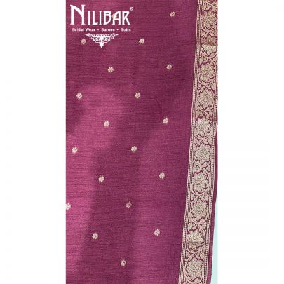Mystic Pink Matka Silk Unstitched Suit