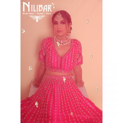 Rani Pink Silk Bridal Lehenga