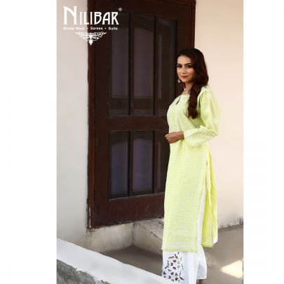 Tea Green Cotton Kurti