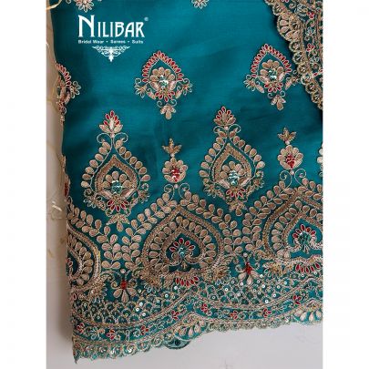 Rama Green Organza Embroidered Unstitched Suit