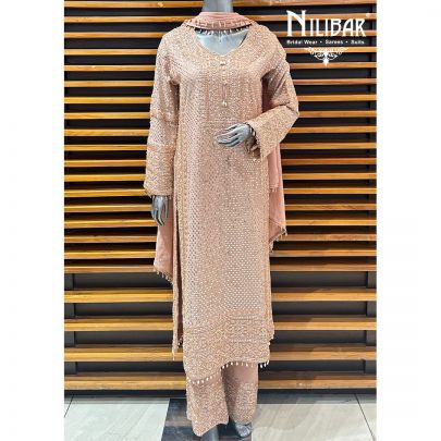 Dark Rose Pink Georgette Pant Suit