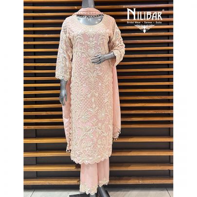 Pastel Pink Georgette Pant Suit