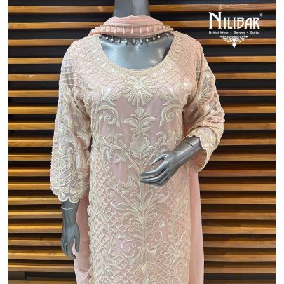 Pastel Pink Georgette Pant Suit