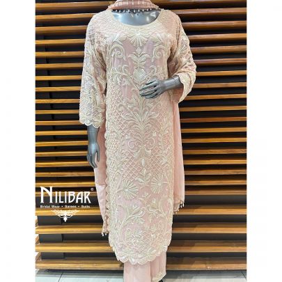 Pastel Pink Georgette Pant Suit