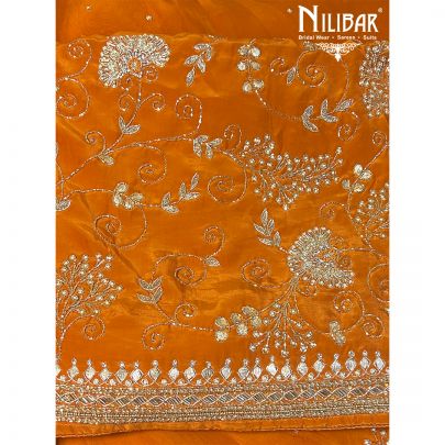 Light Orange Crepe Unstitched Suit