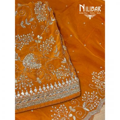 Light Orange Crepe Unstitched Suit