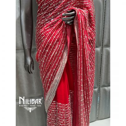 Blood Red Organza Saree