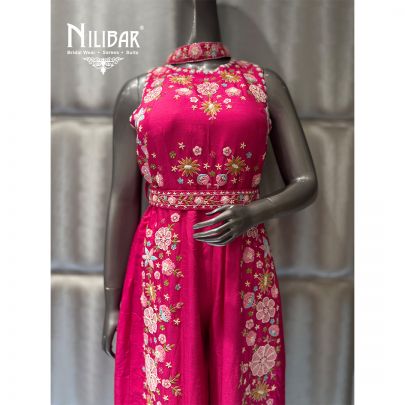 Hot Pink Silk Jumpsuit