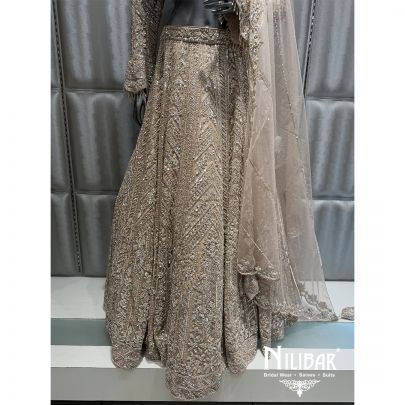 Rosy Pink Net Embroidered Lehenga