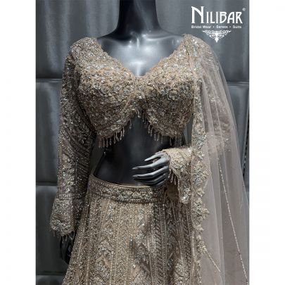 Rosy Pink Net Embroidered Lehenga