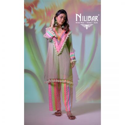 Beige Neon Jute Short Shirts Paired with Pants