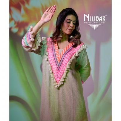 Beige Neon Jute Short Shirts Paired with Pants