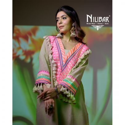 Beige Neon Jute Short Shirts Paired with Pants