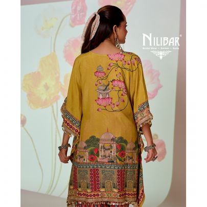 Yellow & Red Crepe Kaftan Shirt