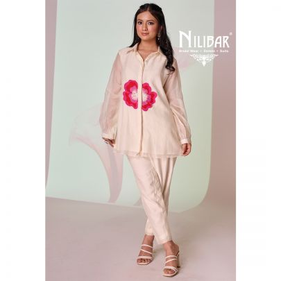 Off White Mul Cotton Co-ord Set