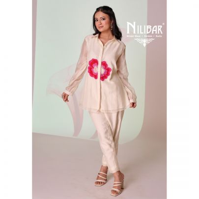 Off White Mul Cotton Co-ord Set