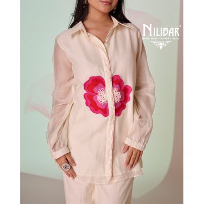 Off White Mul Cotton Co-ord Set