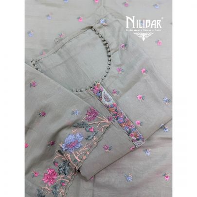 Green Cotton Shirt Paired With Dupatta & Plain Bottom