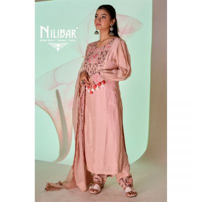 Light Peach Cotton Pant Suit