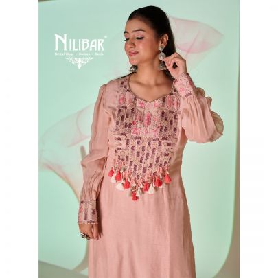Light Peach Cotton Pant Suit