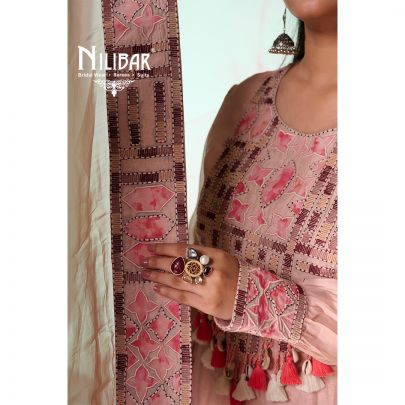 Light Peach Cotton Pant Suit