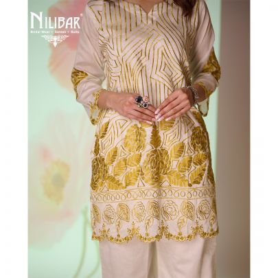 Off White Cotton Co-ord Set