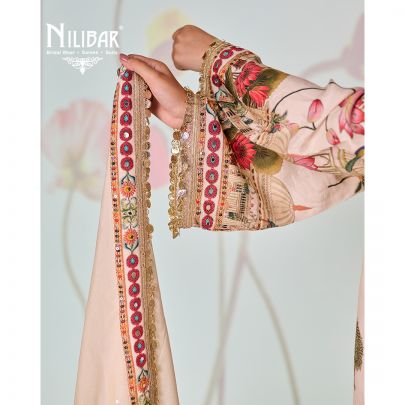 Beige Muslin A-line Kurta Paired With Palazzo Pants