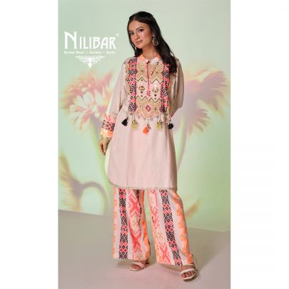 Beige Neon Jute Short Shirts Paired with Pants