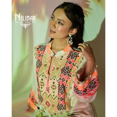 Beige Neon Jute Short Shirts Paired with Pants