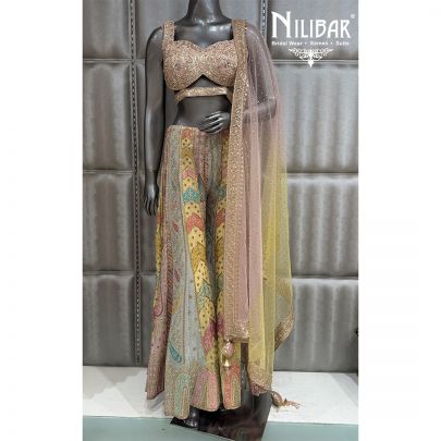 Multi Pista Georgette Soft Net Jaffa Pant Suit