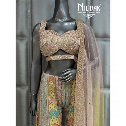 Multi Pista Georgette Soft Net Jaffa Pant Suit