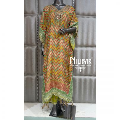 Green Crepe Embroidered Pant Suit