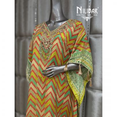 Green Crepe Embroidered Pant Suit