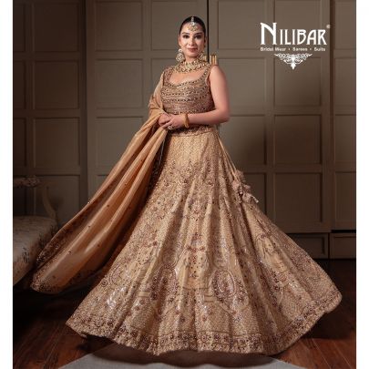 Light Beige Silk Lehenga