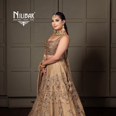 Light Beige Silk Lehenga