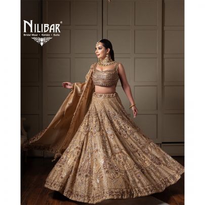 Light Beige Silk Lehenga