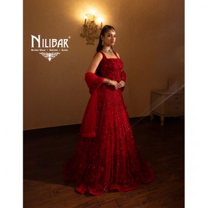 Red Net Lehenga