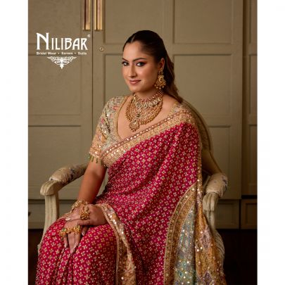 Dark Pink & Sea Green Crepe Traditional Saree