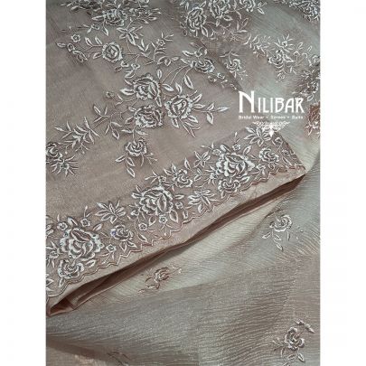 Light Peach Crush Tissue Unstitched Suit