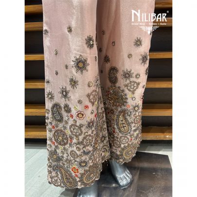Blush Pink Silk Three Piece Indo-Western Set