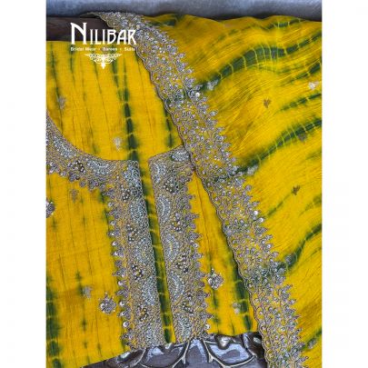 Yellow Silk Unstitched Suit