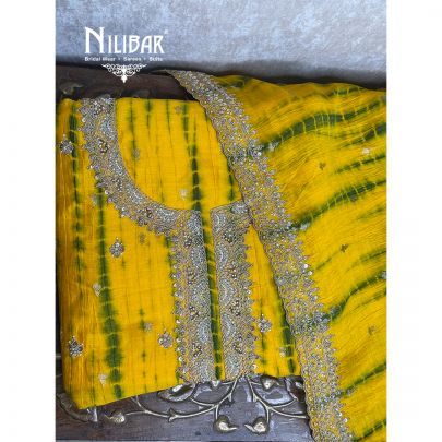 Yellow Silk Unstitched Suit
